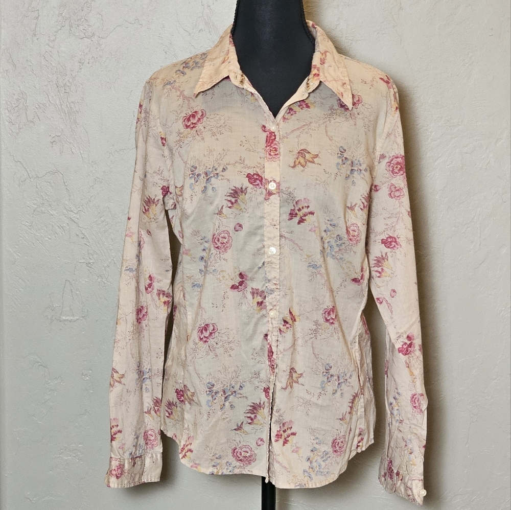 [AMERICAN EAGLE] Vintage Lightweight Semi Sheer Button《10》